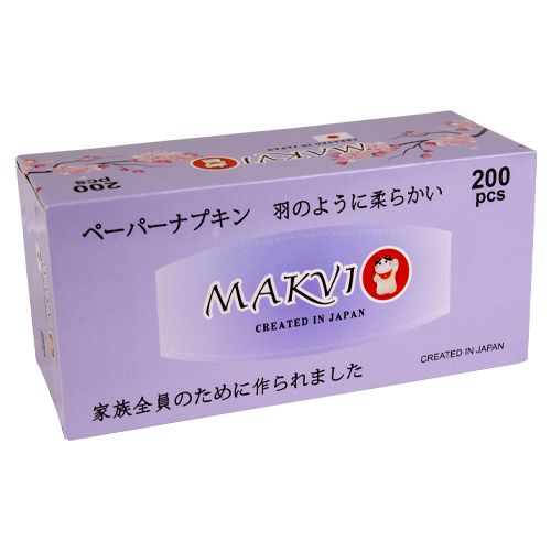 Салфетки бумажные выдергушки "Makvi" 2х слойные 200шт  (1015)
