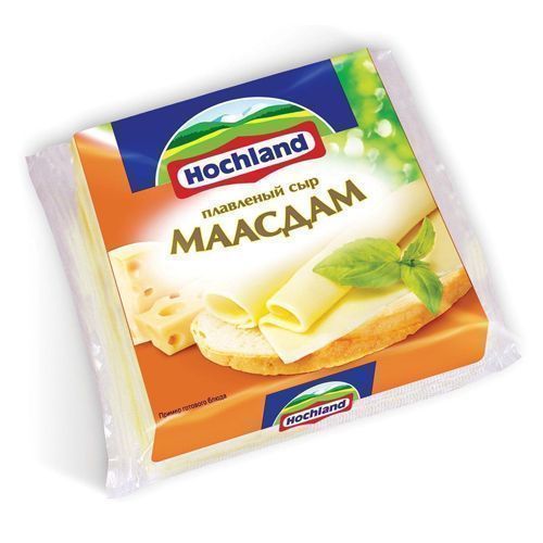 Сыр "Хохланд" 150г 45% нарезка Маасдам (С) 
