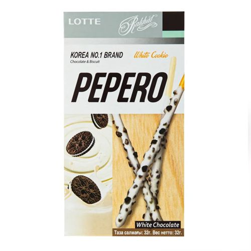 Печенье "Лотте" Пеперо в белом шоколаде 32г к/у