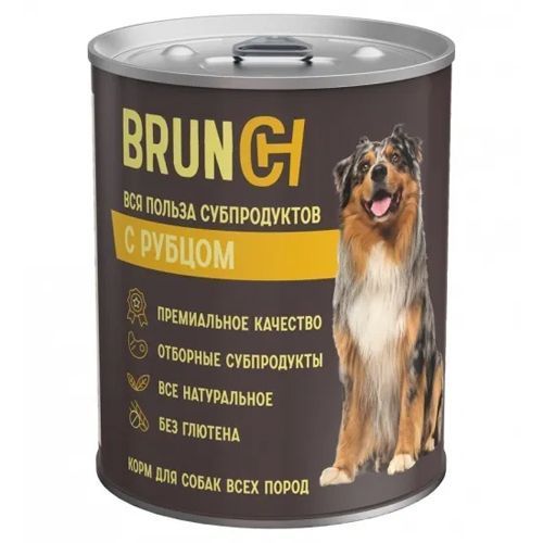 Корм для собак "Brunch" 850г ж/б с рубцом
