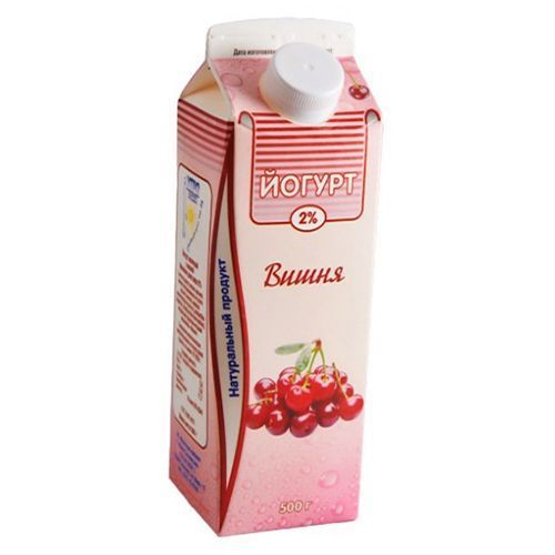  Йогурт 500г т/п 2.0% молочный Вишня (М/к)