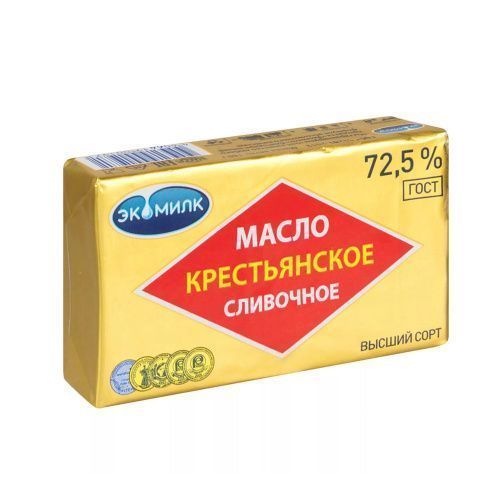 Масло сливочное 180г 72,5% "Крестьянское" (Экомилк) 