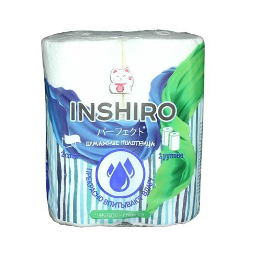 (INSHIRO) Полотенце кухонное 2-х слойное 2 рулона (5П22I)