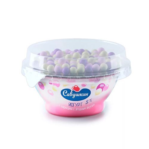  Йогурт 105г 5% злаковые шарики Пломбир (Савушкин Продукт)