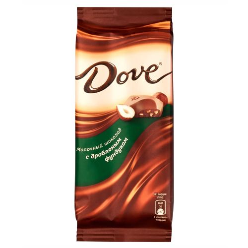 Шоколад молочный 90г (Dove) Дробленый фундук