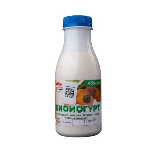 Биойогурт 0,33л 1.5-2.0% из коровьего молока Абрикос термостатный (Деревенька)